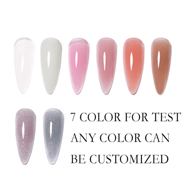 JOUS Milky Sheer Jelly Effect Gel Polish Semi-Transparent Nail Gel for Layered Designs with Buildable Color & Glossy Finish