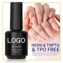 15ml French Style UV LED Chrome Base Gel Color HEMA-Free Pink Nude Rubber Base Coat with Elastic Resin and Rubber Base