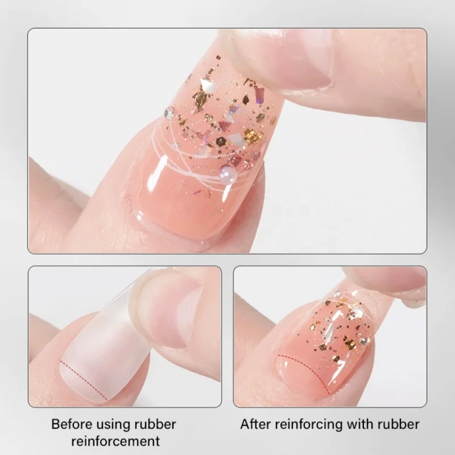 Custom Rubber Soft Builder Gel Tpo Free Hema Free Soak off Eco-Friendly Long Lasting Fast Curing No Heat Reinforce Gel Uv Gel
