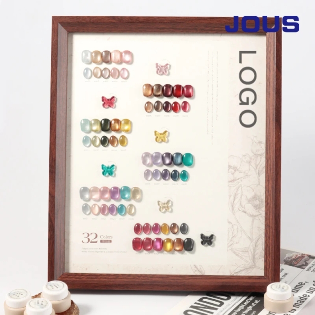 JOUS 32 Colors High Quality 15ml Cat Eye Water Base French Luxury 9D Magnetic UV Nail Gel Private Label Wholesale Long-lasting