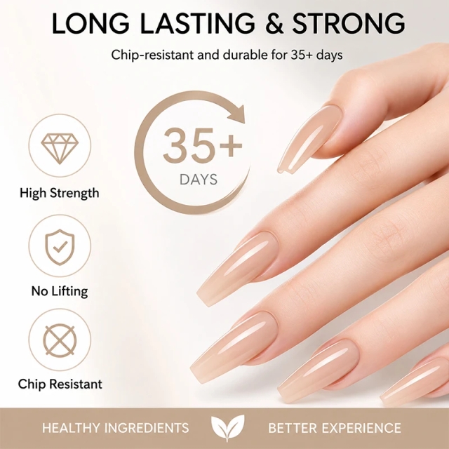Nail Supplies Nude Poly Extension Gel Polish Base Material Soak Off Long Lasting  Tpo Free Hema Free TMPTA Free