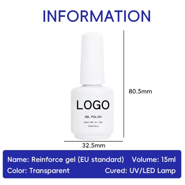 Anti-Cracking Reinforce Gel 3-Free HEMA TPO Free High Transparency for Weak Nails EU Compliant Salon Grade Wholesale Gel 15ml