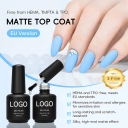 Velvet Matte Top Coat HEMA Free TPO Free No Wipe Matte Gel for Watercolor Painting Stain Resistant Gel Nail Polish Private Label