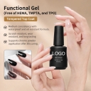 High Hardness High Gloss Long Lasting Non-yellowing Tempered Top Coat Gel 1kg 15ml Hema Free clear Odorless Natural Resin Uv Gel