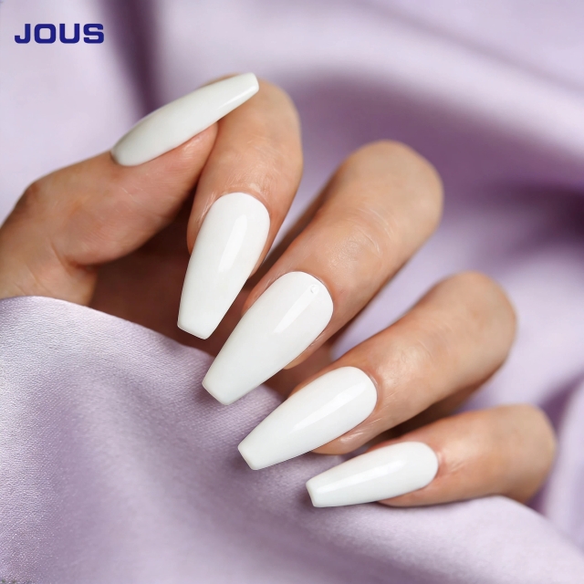 JOUS OEM Professional Pure White High Gloss Gel Polish for Nail Art Base with Excellent Leveling Easy Application & Salon Grade
