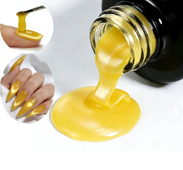 JOUS Professional Wide Yellow Cat Eye Gel with Natural Resin Formula Long Lasting No Smudge Crack Proof for Nail Art Salon Use