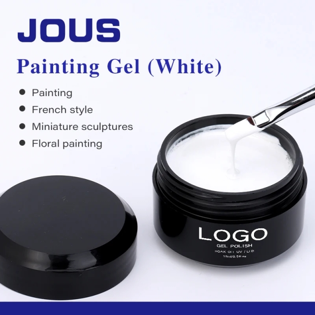 Opaque White Color Painting Gel High Pigment Gel with Strong Coverage &Superior Clarity for Gradient Effect &Custom Color Mixing