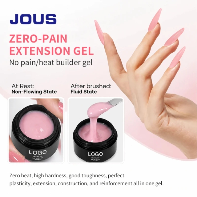 High Transparency Slightly Thick Zero-pain Extension Nail Gel No Heat  Tpo Free Hema Free TMPTA Free Extension Gel