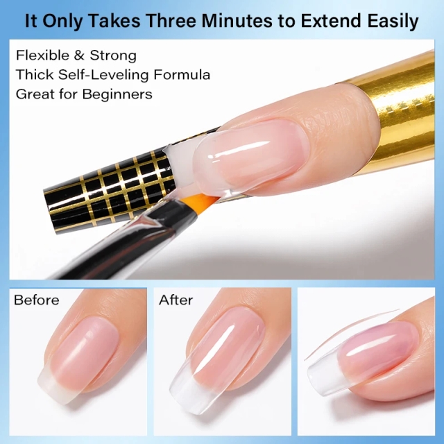 Zero Feel Hypoallergenic Builder Base Gel Hema Free Clear Strengthening Gel Fast Leveling Structure Gel for Beauty Studios