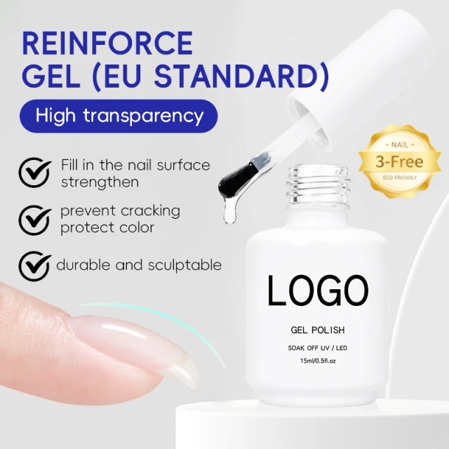 Anti-Cracking Reinforce Gel 3-Free HEMA TPO Free High Transparency for Weak Nails EU Compliant Salon Grade Wholesale Gel 15ml