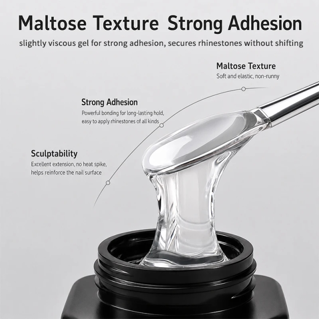 High Transparency Strong Adhesion Non Wipe Rhinestone Gel Long Lasting No Yellowing Nail Gem Rhinestone diamond Glue for Nails
