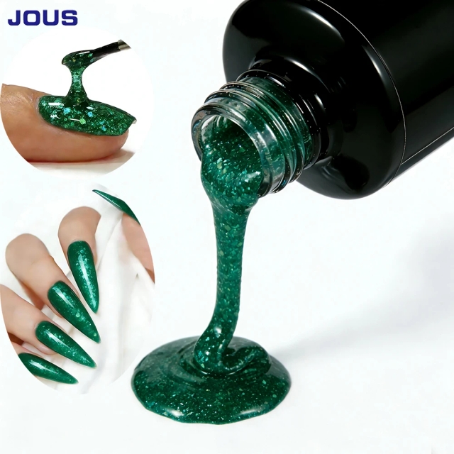 JOUS Vibrant Glitter Gel Polish with Visible Sparkling Starry Sky Effect for Nails Soak Off Dazzling Shine Salon & DIY Nail Art