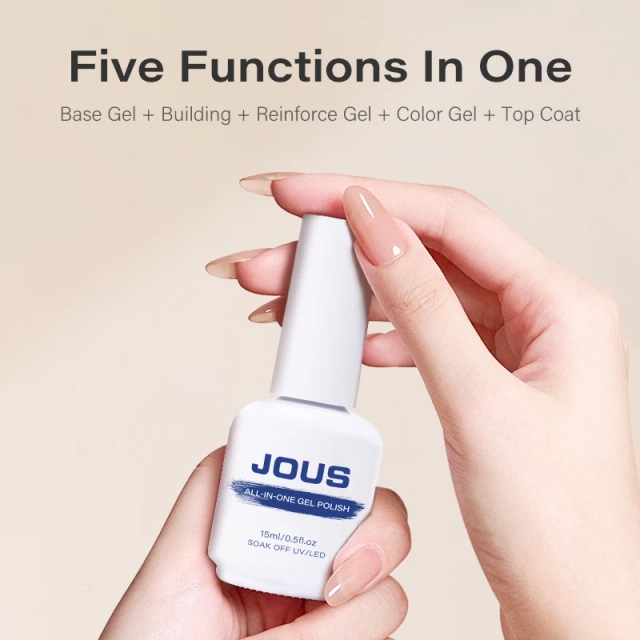5 in 1 One Step Gel Wholesale Nail Supplies Custom Logo 15 ml Vegan Create Your Own Brand One Step UV Nail Gel Polish