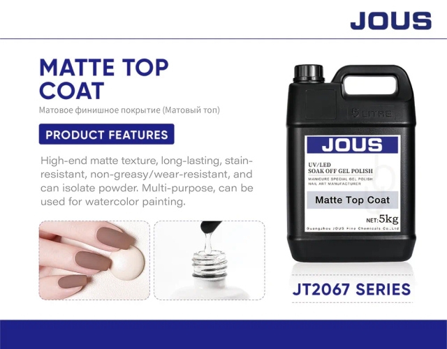 Matte Top Coat For Russian Nail Gel High End Finish Long-Lasting OEM Factory Wholesale  for Professional Nail Salon DIY