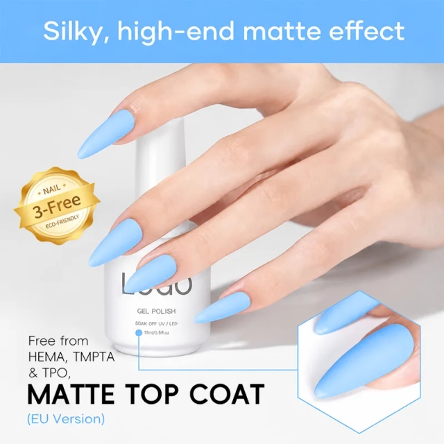 TMPTA Free Hema Free Tpo Free Top Coat Set Long Lasting No Wipe Shine Matte Top Coat for Soak Nails & Salon/DIY Use