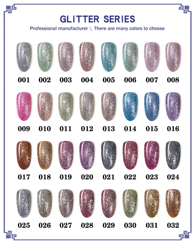 JOUS Professional Green Glitter Diamond Gel for Nail Art with Dual Effects Sparkling Under Natural Light Soak Off UV Gel Polish