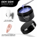 Hema Free TPO Free PMPTA Free Glitter Top Coat No Wipe High Shine Gel Nail Polish Top Coat Blue diamond Non Yellow Top Coat