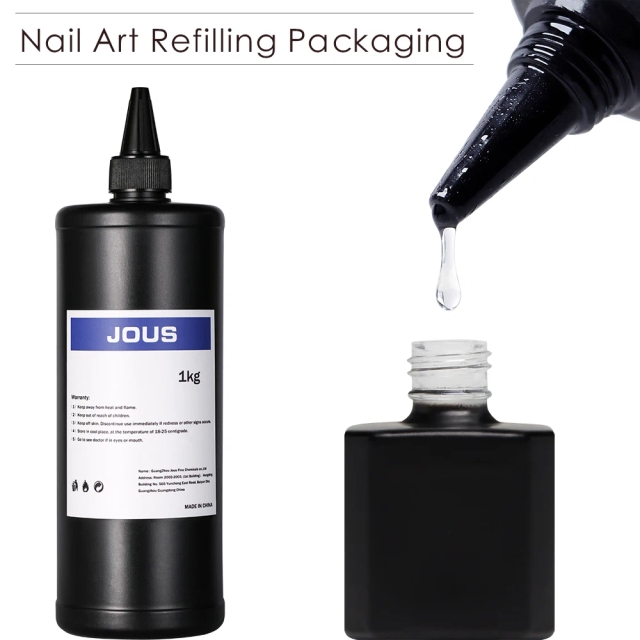 JOUS No Wipe Top Coat Gel 1KG Clear Resin Nail Finish Gel Quick Dry for Home and Salon Use