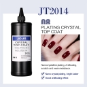 Crystal Plating Top Coat Gel No Wipe & High Gloss with Water Oil Stain & Scratch Resistance for Non-Yellowing & Crack-Proof Nail