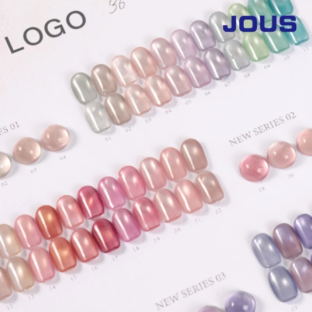 JOUS Pink Shimmer Glitter Cateye Gel Polish Set 2026 Regular Nail Polish Set cat Eye Uv Gel Gel Nail Polish Set Wholesale 15ml
