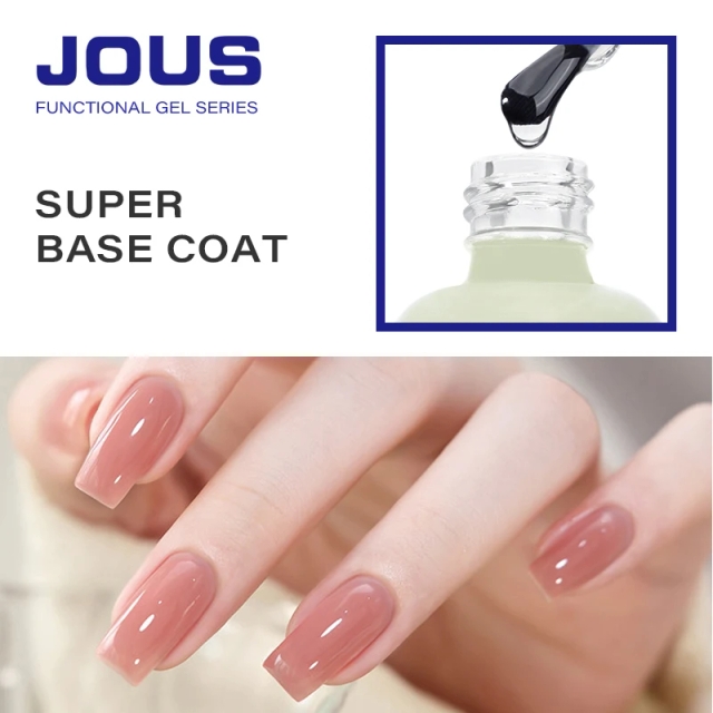 JOUS Ultra Thin Breathable Nail Base Gel with 60s Quick Dry Prevents Yellowing Strong Bonding Lightweight & Long-Lasting