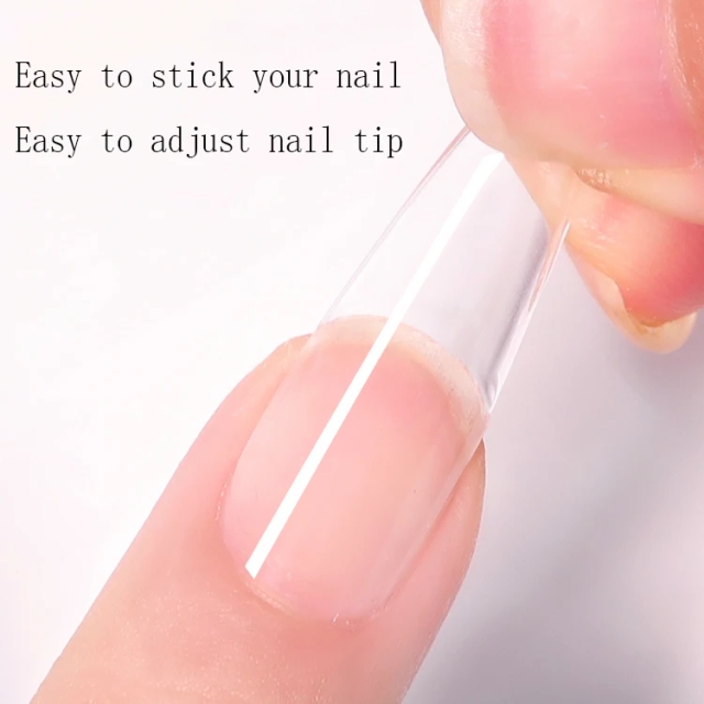 High Viscosity Nail Tip Adhesive Gel for Acrylic & Gel Extensions with Strong Bond LED Cured in 60s Odorless & Non-Yellowing