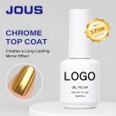 Chrome Top Coat for Powder Rubbing HEMA Free TPO Free High Gloss Mirror Shine EU Version Sealer Private Label Wholesale 15ml