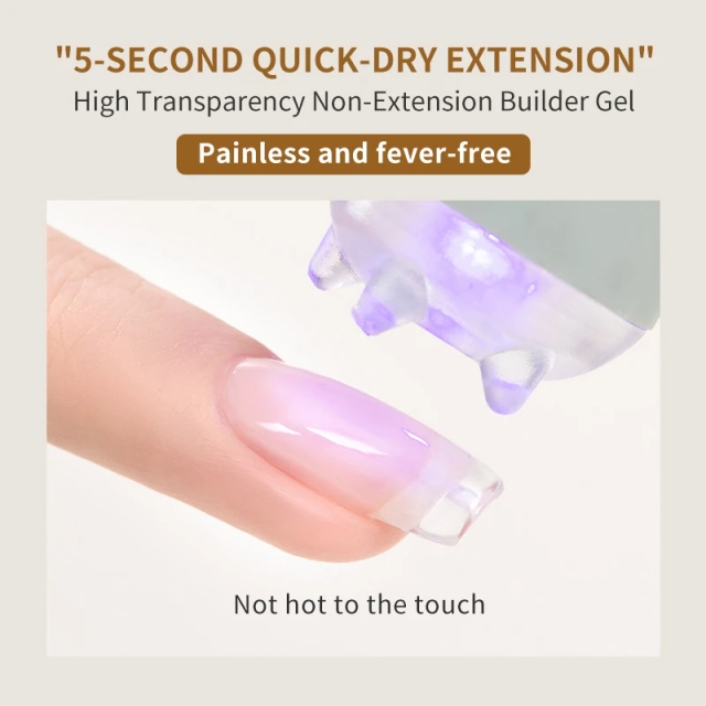 High Transparency No Heat clear Poly Liquid Nail Extension Gel Polish Eco-Friendly Hard Gel Nail  Tpo Free Hema Free