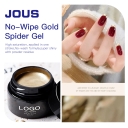 No-Wipe Gold Spider Gel for 3D Nail Art 60s Fast Cure Stretchy with High Elasticity &Strong Adhesion Easily Use for Line Drawing