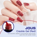 Red Crackle Gel for Nail Art 60s Fast Crack Effect Gel with Color Mixable Formula Creates Unique Cracked Texture & Edgy Design