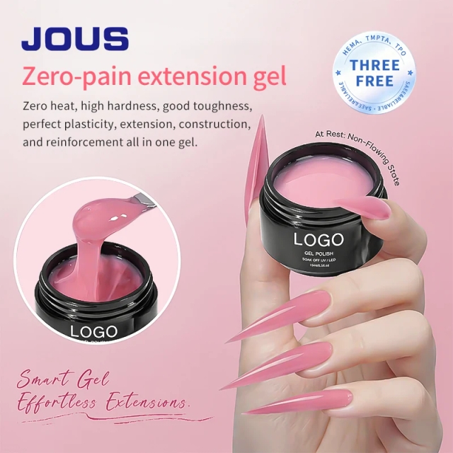 High Transparency Slightly Thick Zero-pain Extension Nail Gel No Heat  Tpo Free Hema Free TMPTA Free Extension Gel
