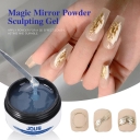 Professional Magic Mirror Chrome Powder Sculpting Gel for 3D Nail Design With No Wipe High Gloss 60s Cure & Excellent Retention