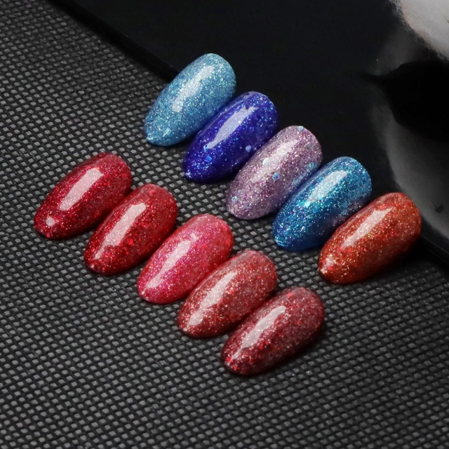 JOUS Vibrant Glitter Gel Polish with Visible Sparkling Sequins and Starlight Effect for Nail Art High Shine Finish Soak Off