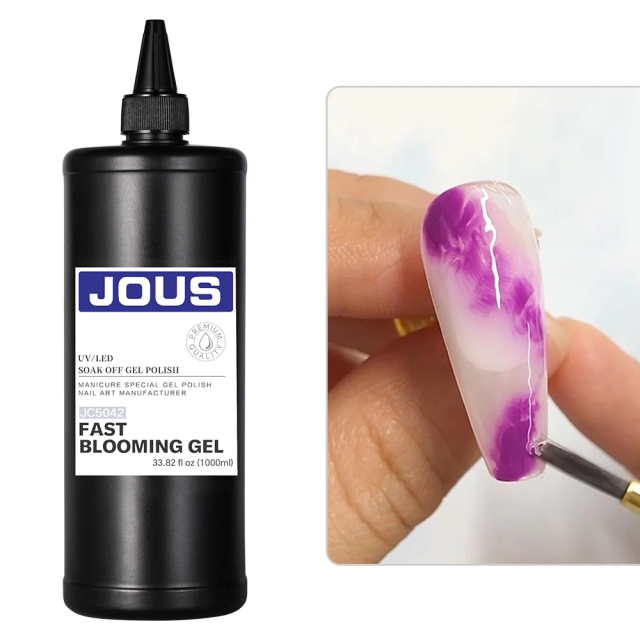 JOUS Fast Blossom Nail Gel for Stunning Marble Effects with Medium Viscosity & Easy Flow 60s Cure for Beginners & Professionals