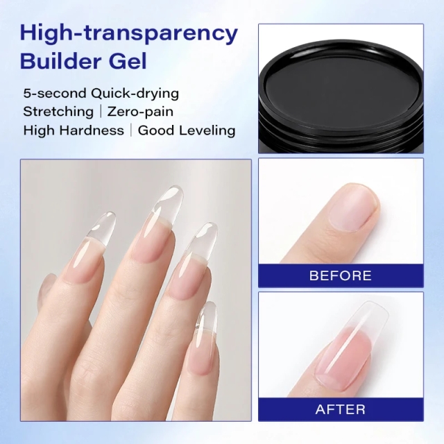 5-second Quick-drying Zero-pain Non-Toxic Eco-Friendly clear Nail Extension Gel Set TPO TMPTA Hema Free  Para Unas