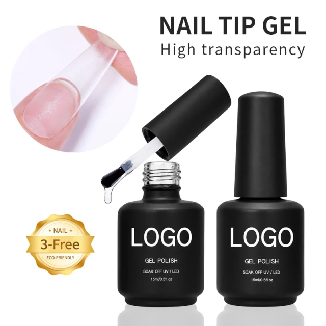 15ml Long Lasting Strong Adhesive Gel Polish for Press on Nails and Nail Tips Wholesale TMPTA Hema TPO Free Nail Glue Gel UV