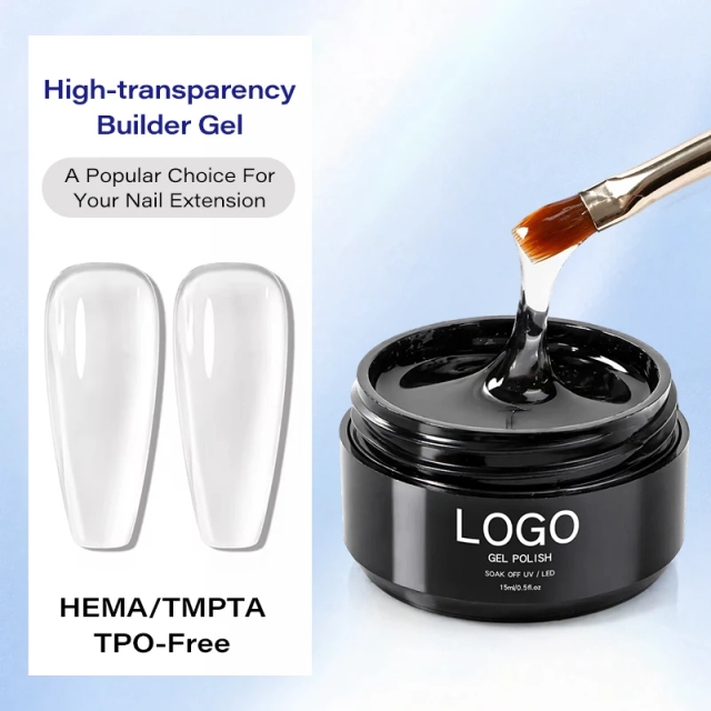 15ml Non-Toxic Eco-Friendly Natural Resin clear Nail Extension Gel SetTPO TMPTA Hema Free Hard Gel Nail  High Quality