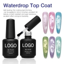 3D Water Drop Top Coat Effect 2 Pack Gel Polish Set Box TPO/Hema/TMPTA Free Customizable No Wipe Top Water Drops Gel Nail Polish