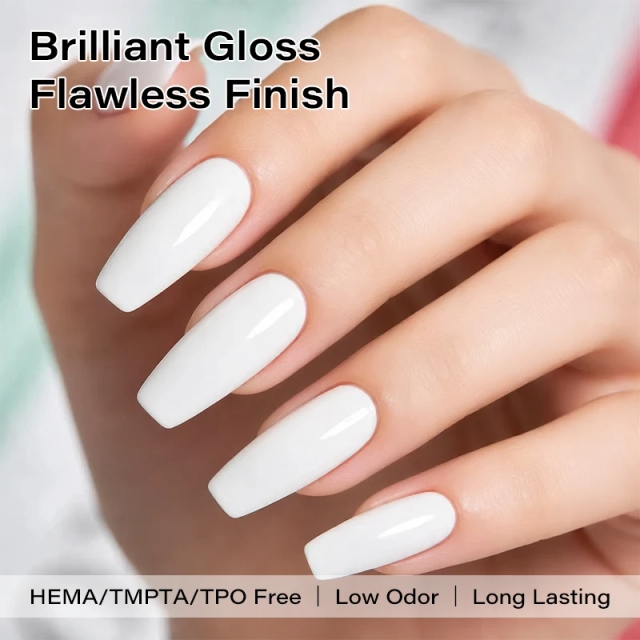 Eco-Friendly Fast Drying Long Lasting White Gel Nail Art Hema Free TPO Free White Gel Polish Your logo White Uv Gel Nail Art
