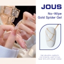 Elastic No Wipe Gold Spider Nail Gel for Salon &DIY 60s Quick Cure with Mirror Powder Effect Strong Stretchable Line Drawing Gel