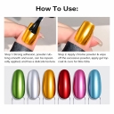 Private Label No Wipe Non Stick Long Lasting Mirror Shiny TPO Free Chrome Base High Gloss Clear Gel Top Coat for Chrome Powder