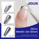 JOUS Mirror Shine Silver Metallic Nail Gel High Coverage UV/LED Curing Flexible & Long-Lasting Wear for Nail Artists and Salons