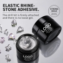Custom logo Strong Hold Long Lasting Non-Toxic Elastic Rhinestone Gel Non Wipe Rhinestone Gel Resin-Based clear Gel Nails