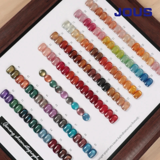 JOUS Professional 56-Color French Water Base Cat Eye Non-Toxic Gel Polish Set OEM Customized Bulk Designer Nail Polish Bottle