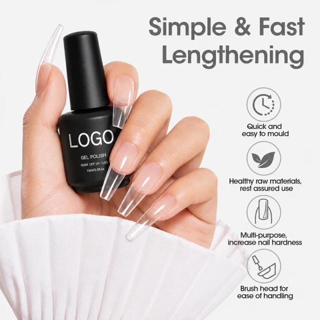 Hema Free TPO Free Quick-drying clear Natural Resin Extension Gel Hard Gel Nail  Self Leveling  Poly Extension Gel