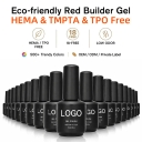 Custom Builder Gel Tpo Free Hema Free TMPTA Free Eco-friendly Red Gel Polish Coleccion Healthy Builder Gel for Nails No Burn 1kg
