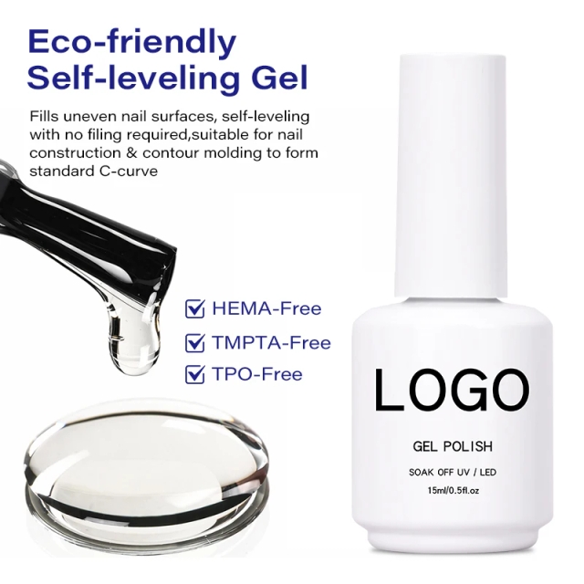 Non-yellowing No Filing Needed Streak Bubble-free Self Leveling Gel Nails Hema and Top Free Fast Leveling Building Gel De Unas