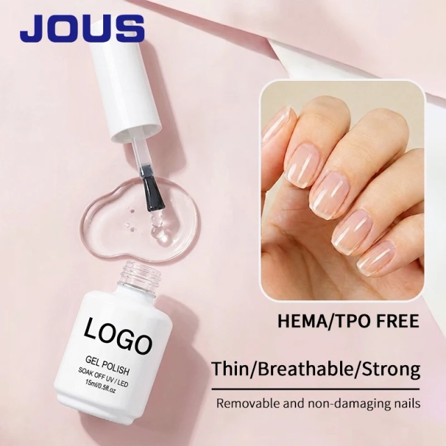 15ml French Style UV LED Chrome Base Gel Color HEMA-Free Pink Nude Rubber Base Coat with Elastic Resin and Rubber Base