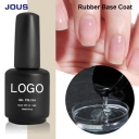 JOUS OEM Transparent Rubber Base Coat UV Gel for Weak/Soft Nails Repair Fast Drying Eco-Friendly Strong Adhesion for Nail Art