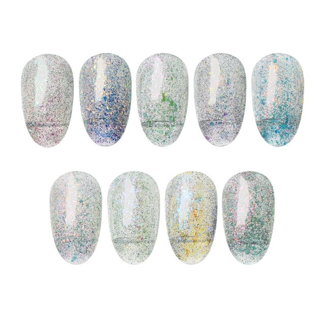 JOUS OEM Shining Glitter Gel Polish Private Label with Sparkling & Reflective Finish Soak Off Long Lasting Nail Art Gel Polish